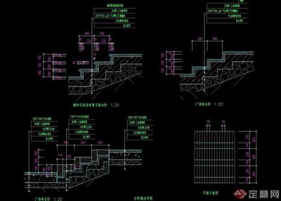 詳細(xì)的臺階設(shè)計cad平剖面圖